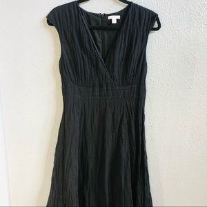 Garnet Hill black metallic thread maxi dress